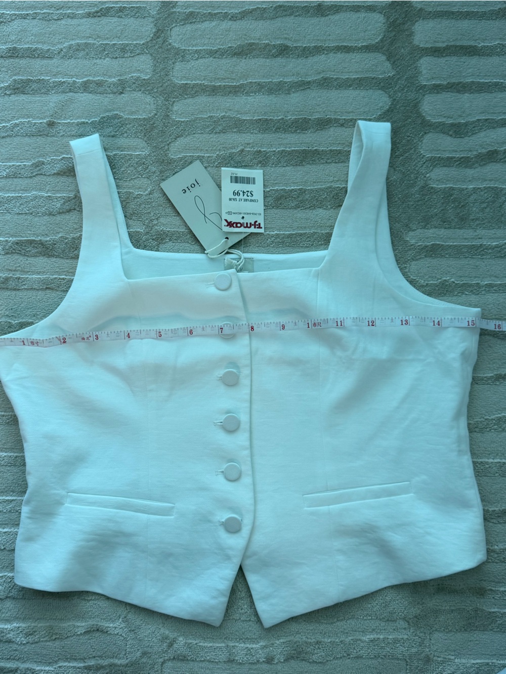 Joie White Button-Front Crop Top